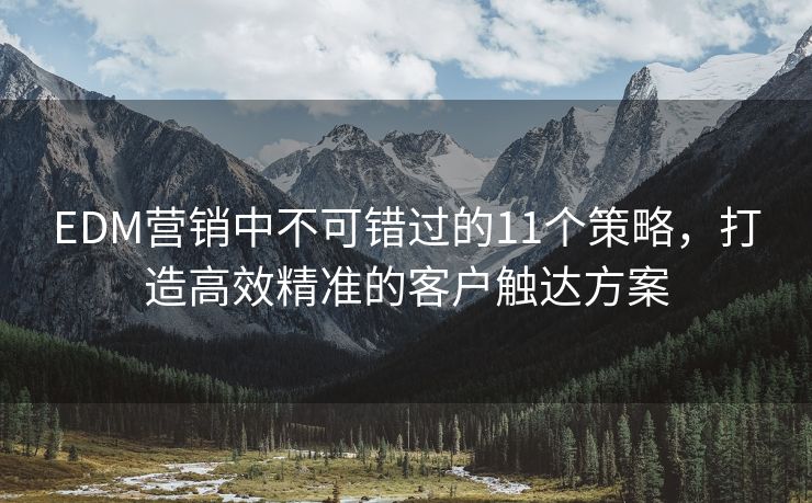 EDM营销中不可错过的11个策略，打造高效精准的客户触达方案