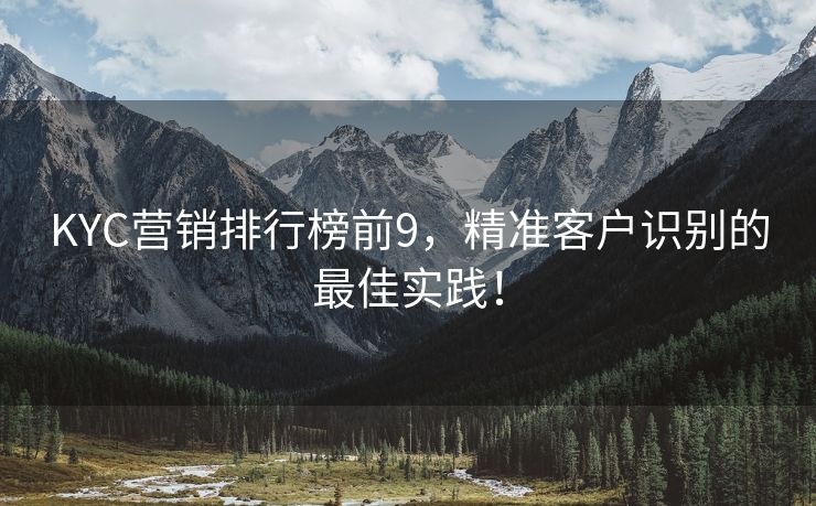 KYC营销排行榜前9，精准客户识别的最佳实践！