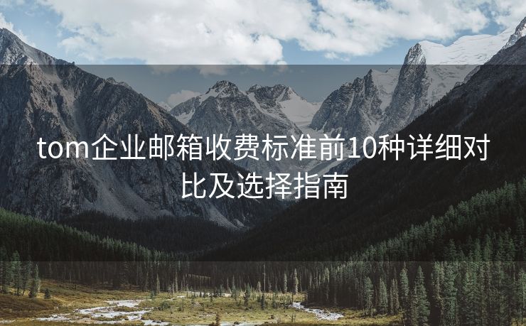 tom企业邮箱收费标准前10种详细对比及选择指南