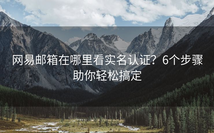网易邮箱在哪里看实名认证？6个步骤助你轻松搞定